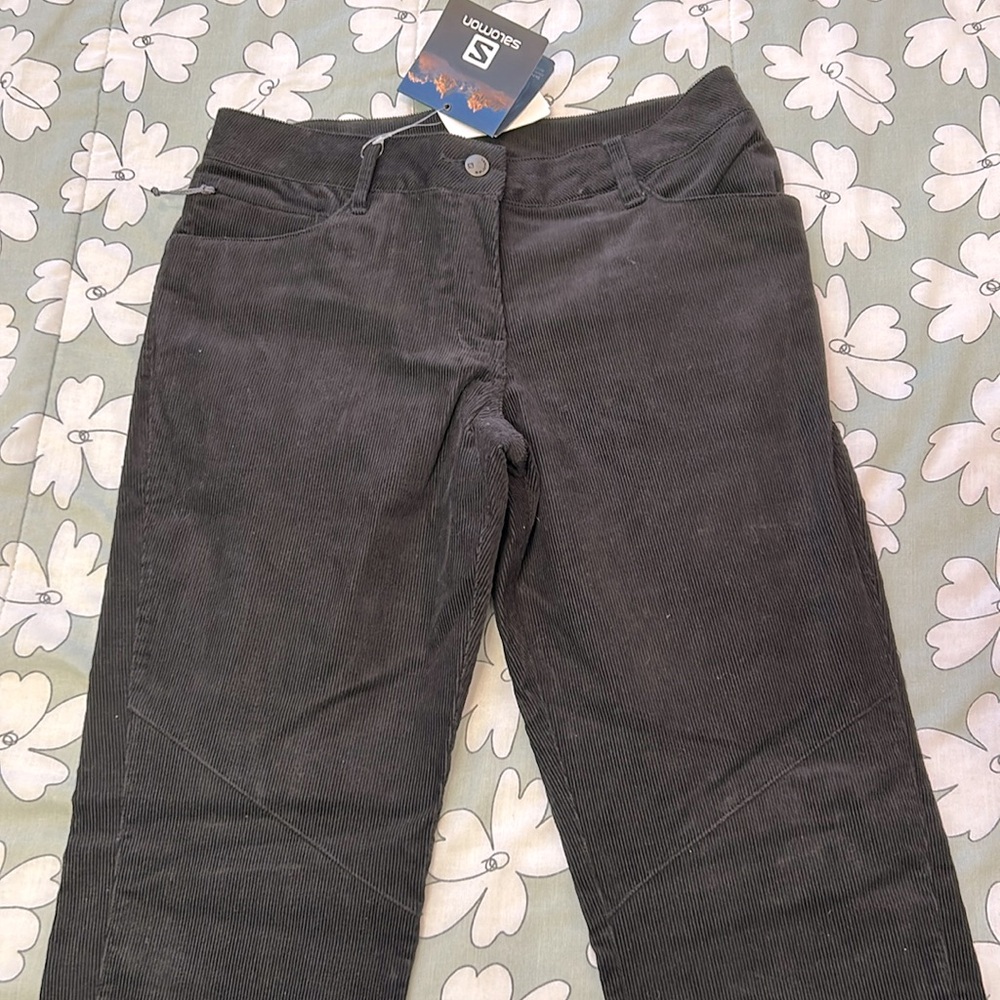 NWT‎ Salomon Rover Cord Pants Slanted Knee Seam Black Gorpcore 6